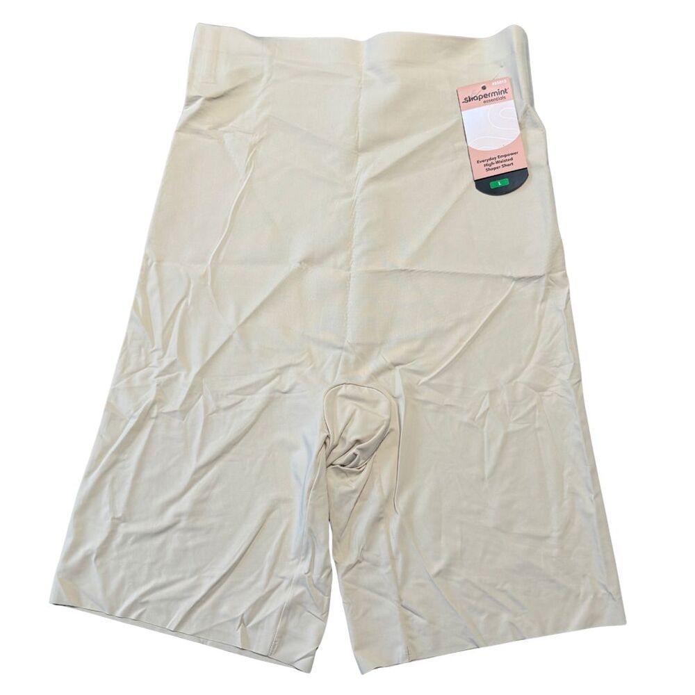 SHAPERMINT Essentials Empower High Waisted Shaper Short 55013 Beige NWT Large